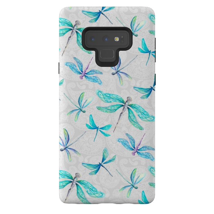 Galaxy Note 9 StrongFit Dragonfly Paisley by gingerlique