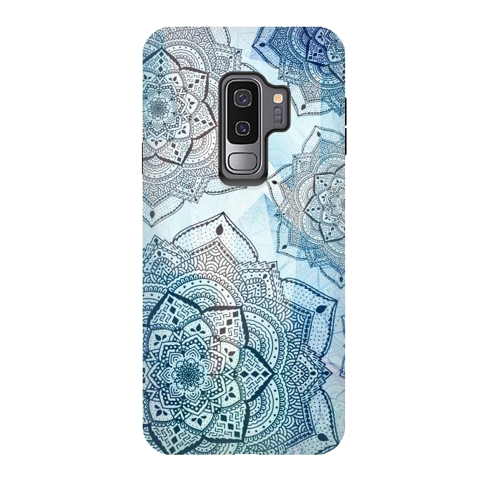 Galaxy S9 plus StrongFit Blue mandalas by Jms