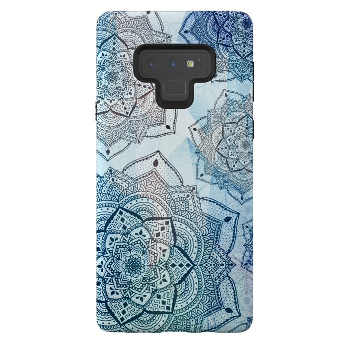 Galaxy Note 9 StrongFit Blue mandalas by Jms
