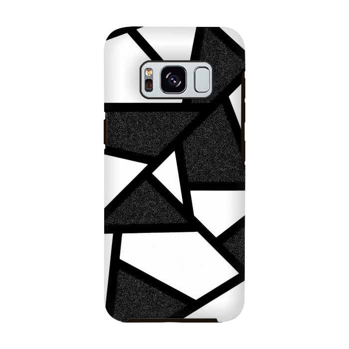 Galaxy S8 StrongFit White and black geometric by Jms