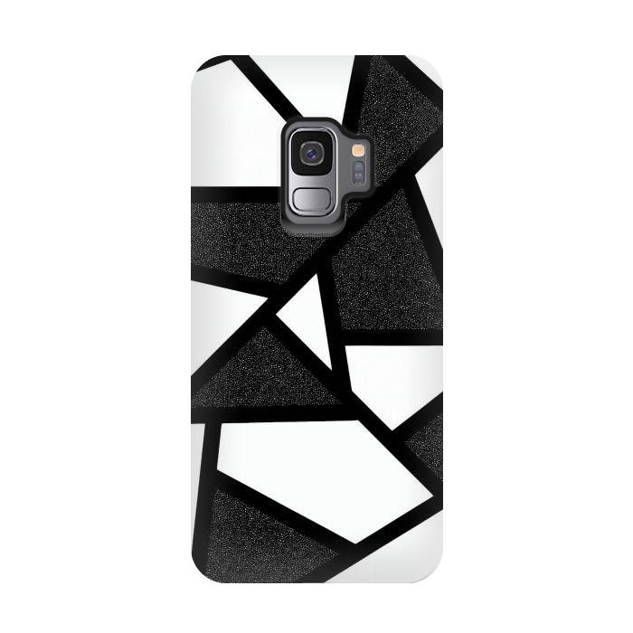 Galaxy S9 StrongFit White and black geometric by Jms