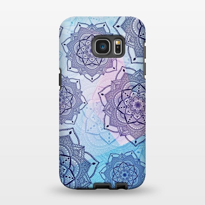Galaxy S7 EDGE StrongFit Blue purple mandalas by Jms
