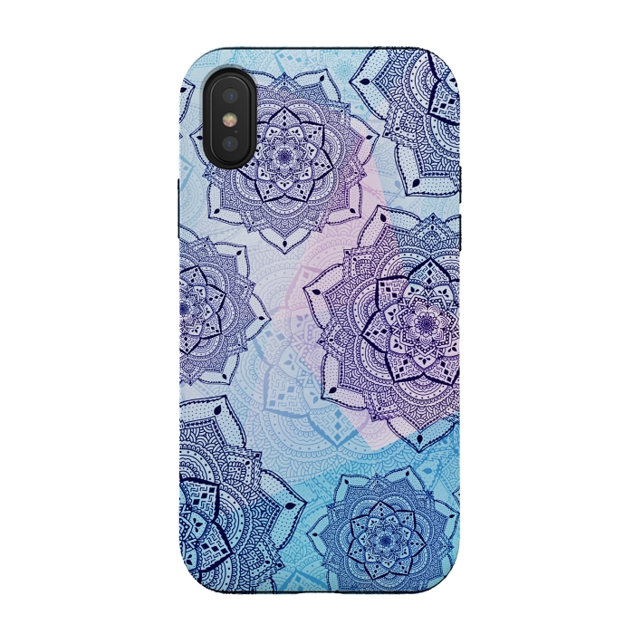 iPhone Xs / X StrongFit Blue purple mandalas by Jms