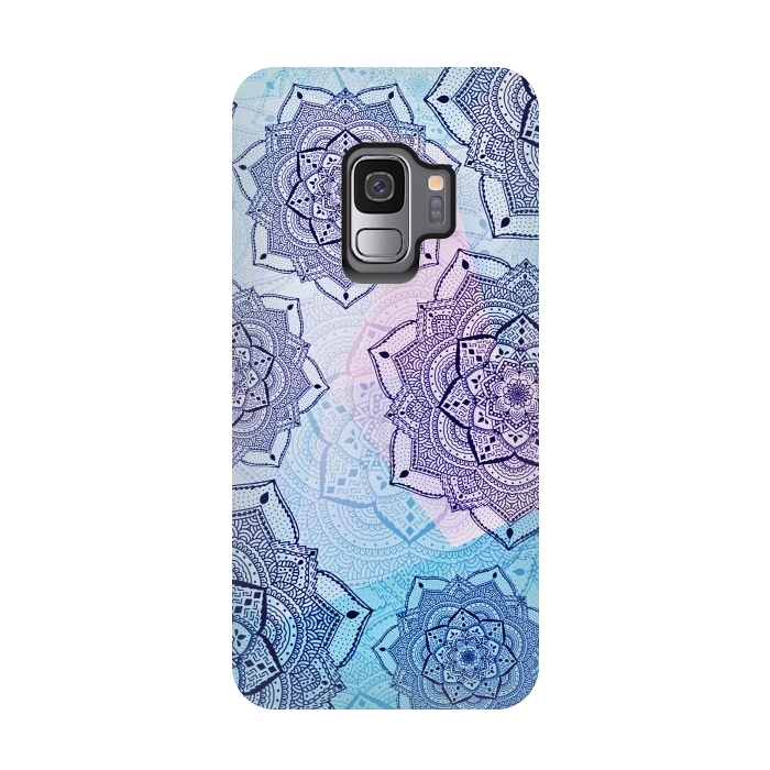 Galaxy S9 StrongFit Blue purple mandalas by Jms