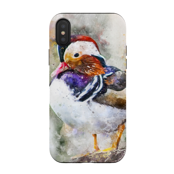 iPhone Xs / X StrongFit Mandarin Duck by Creativeaxle