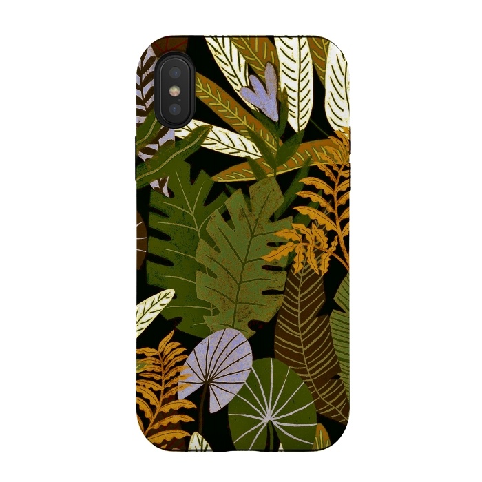 iPhone Xs / X StrongFit Green Aloha Tropical Jungle by  Utart