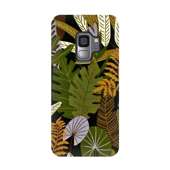 Galaxy S9 StrongFit Green Aloha Tropical Jungle by  Utart