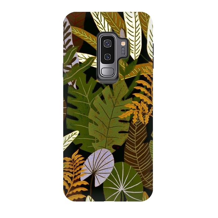 Galaxy S9 plus StrongFit Green Aloha Tropical Jungle by  Utart