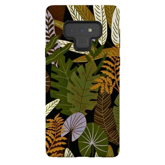 Galaxy Note 9 StrongFit Green Aloha Tropical Jungle by  Utart