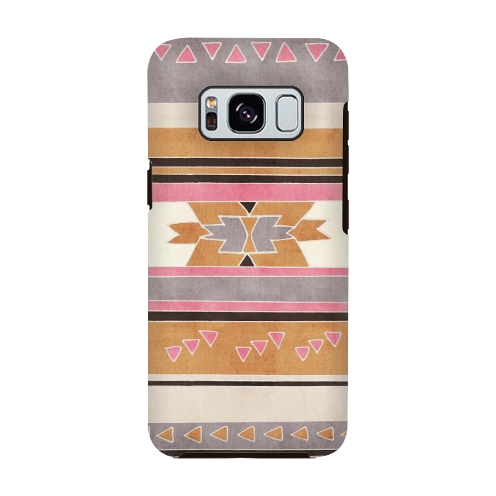 Galaxy S8 StrongFit Orange & Pink Aztec Tribal by Tangerine-Tane