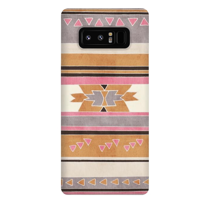 Galaxy Note 8 StrongFit Orange & Pink Aztec Tribal by Tangerine-Tane