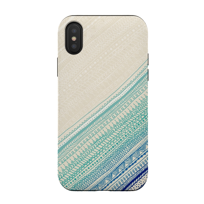 iPhone Xs / X StrongFit Ocean Tribal by Tangerine-Tane