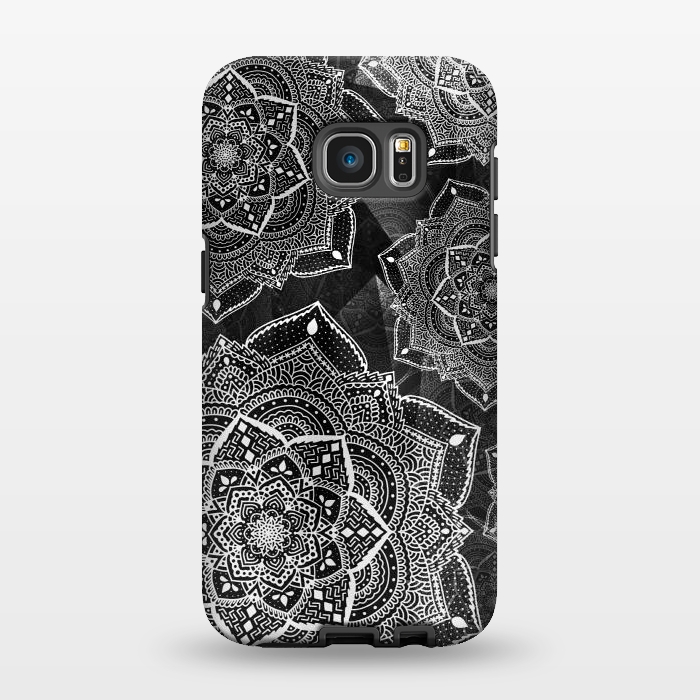 Galaxy S7 EDGE StrongFit Black mandalas by Jms