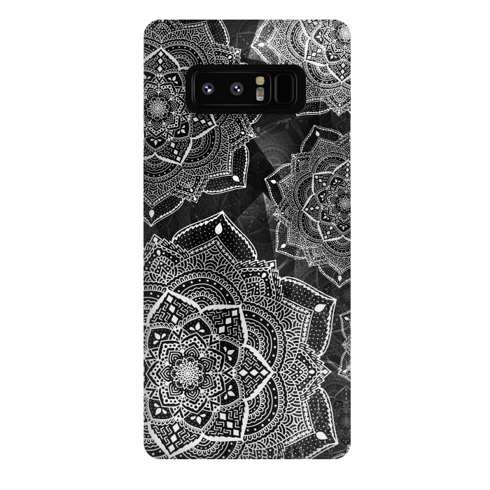 Galaxy Note 8 StrongFit Black mandalas by Jms