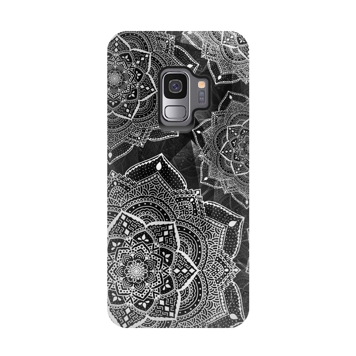 Galaxy S9 StrongFit Black mandalas by Jms