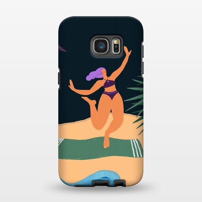 Galaxy S7 EDGE StrongFit Eve - Dancing Girl at Tropical Jungle Beach by  Utart