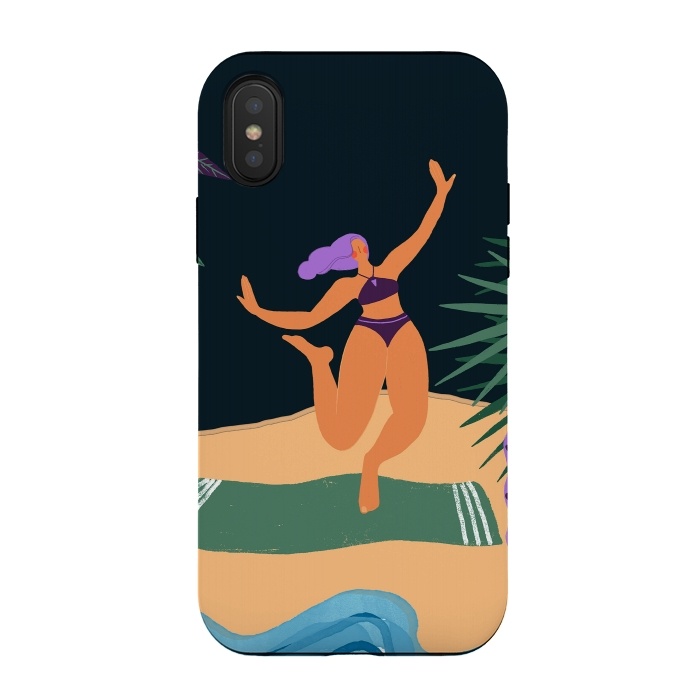 iPhone Xs / X StrongFit Eve - Dancing Girl at Tropical Jungle Beach by  Utart