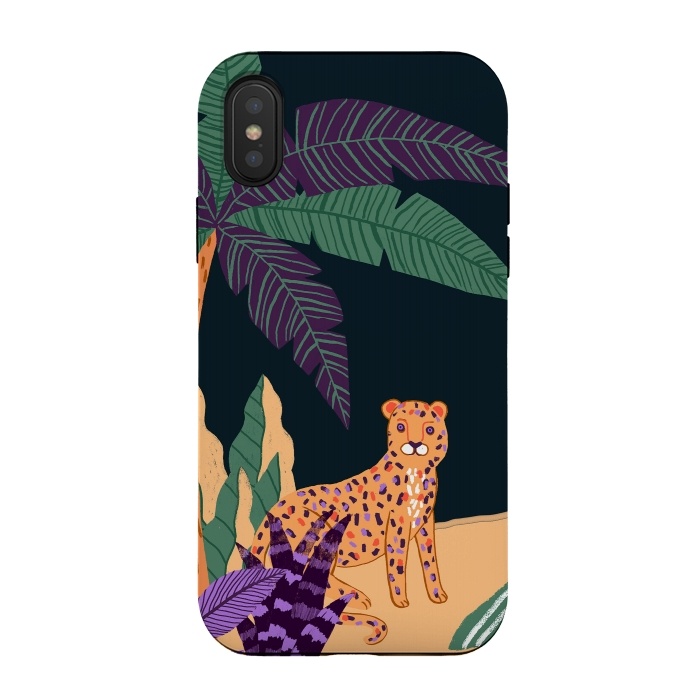 iPhone Xs / X StrongFit Cheetah on Tropical Beach by  Utart