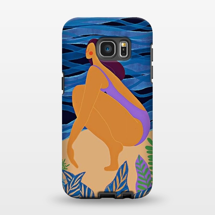 Galaxy S7 EDGE StrongFit Eve - Girl on Tropical Jungle Beach by  Utart