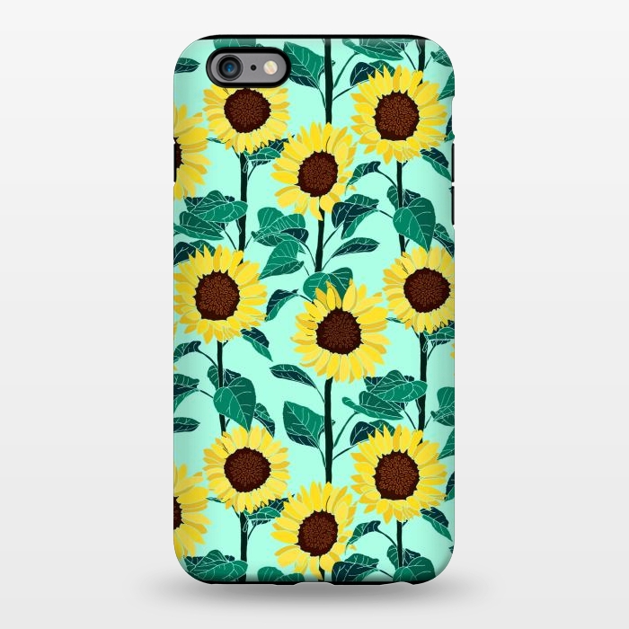 iPhone 6/6s plus StrongFit Sunny Sunflowers - Mint  by Tigatiga