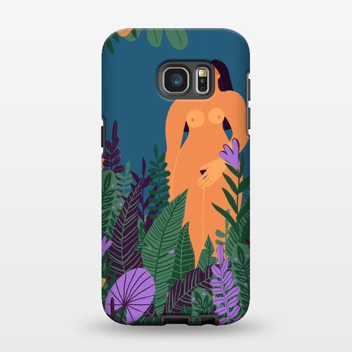 Galaxy S7 EDGE StrongFit Eve - Nude Woman in Tropical Jungle by  Utart