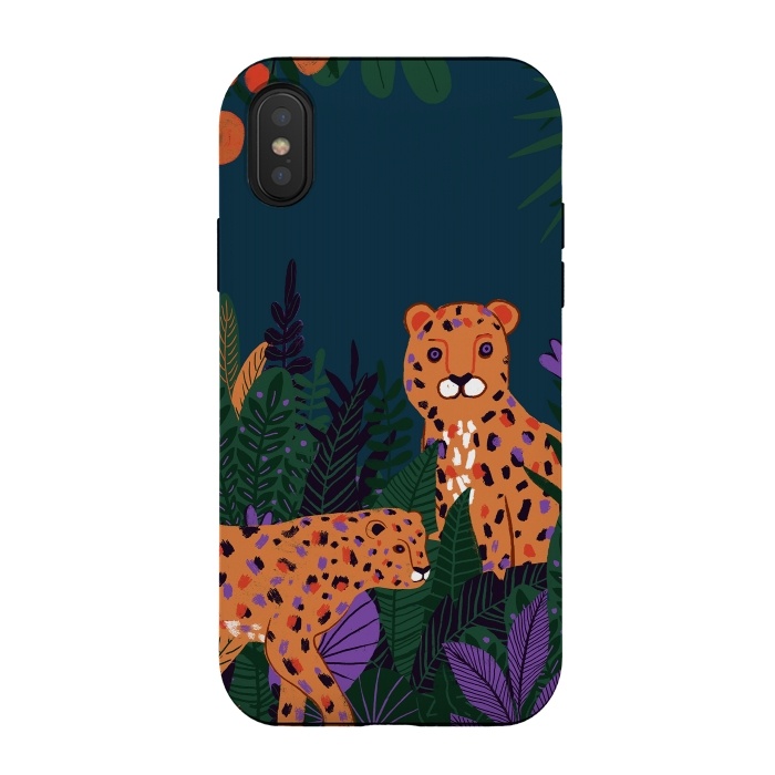 iPhone Xs / X StrongFit Two Cheetahs in Tropical Jungle by  Utart