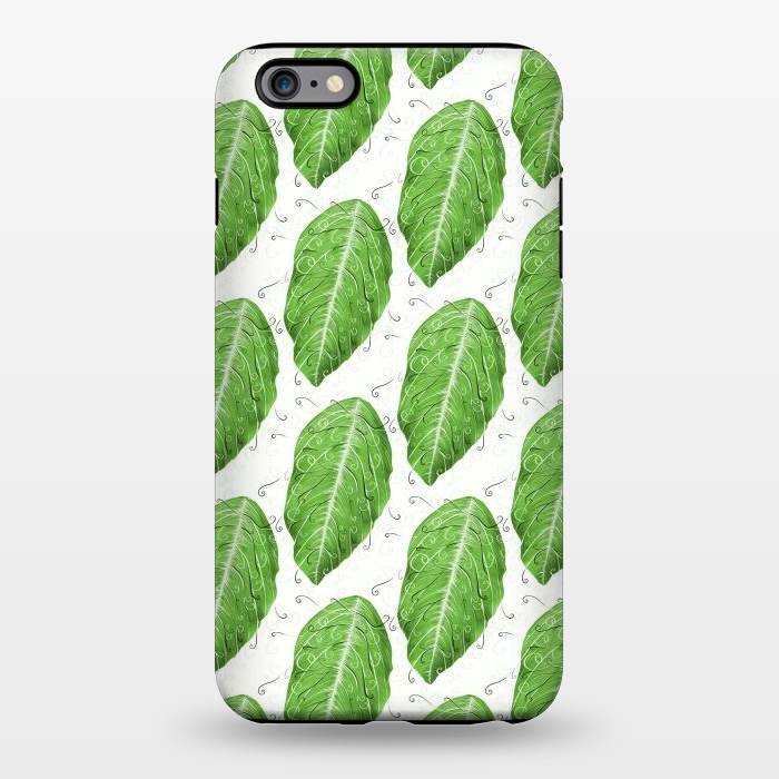iPhone 6/6s plus StrongFit Swirly Green Leaf Pattern by Boriana Giormova