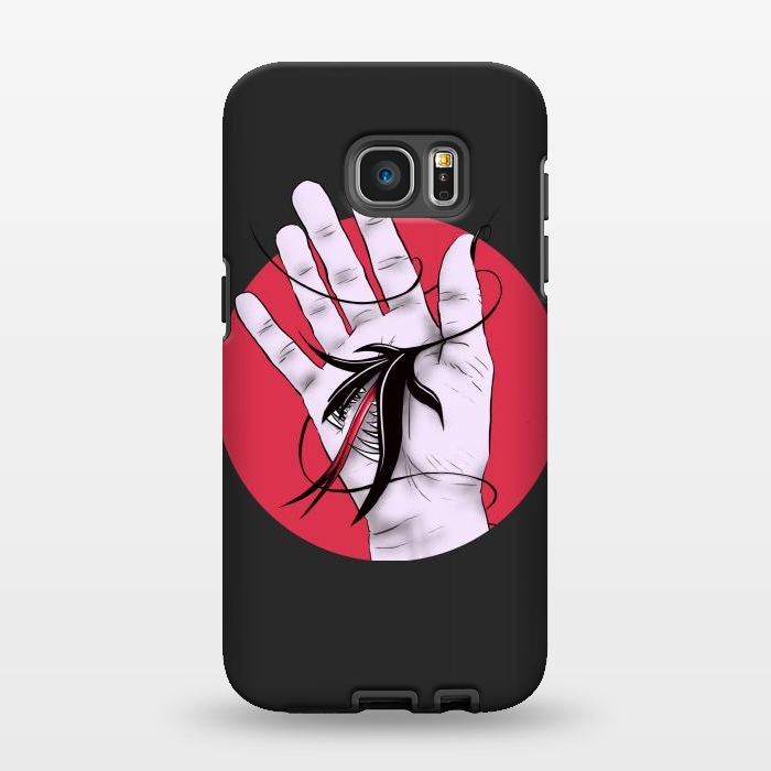 Galaxy S7 EDGE StrongFit Creepy Gothic Hand Biting Flower Monster Weird Art by Boriana Giormova