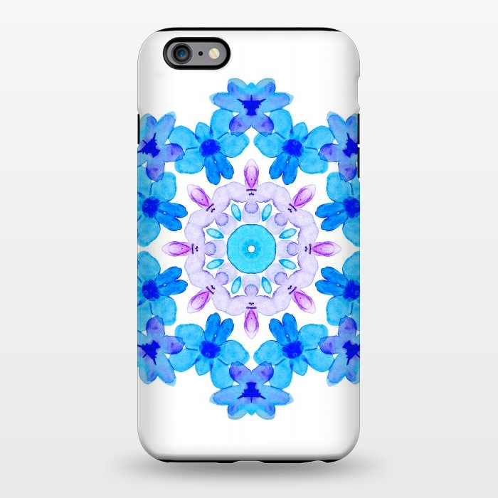 iPhone 6/6s plus StrongFit Flower Mandala Violet Blue Watercolor Floral Art by Boriana Giormova