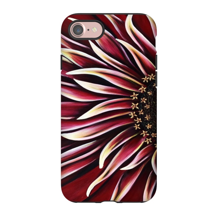iPhone 7 StrongFit Wild Red Zinnia by Denise Cassidy Wood