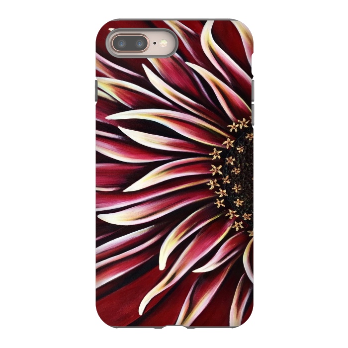 iPhone 7 plus StrongFit Wild Red Zinnia by Denise Cassidy Wood