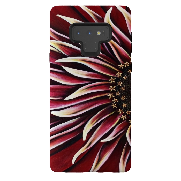 Galaxy Note 9 StrongFit Wild Red Zinnia by Denise Cassidy Wood