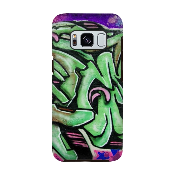 Galaxy S8 StrongFit Green Graffiti by Andrea Haase