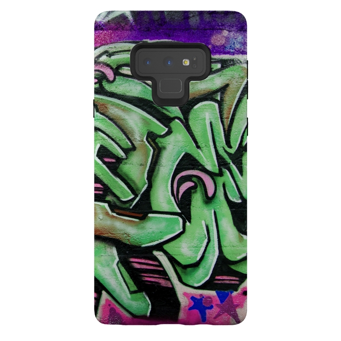 Galaxy Note 9 StrongFit Green Graffiti by Andrea Haase