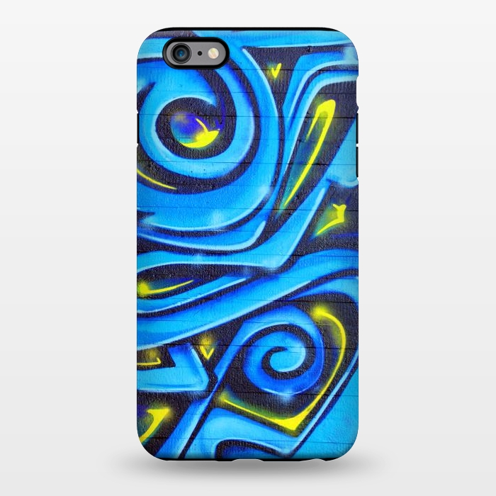 iPhone 6/6s plus StrongFit Blue Yellow Graffiti by Andrea Haase