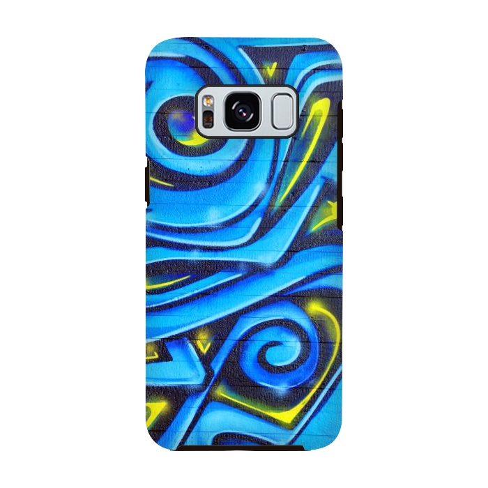 Galaxy S8 StrongFit Blue Yellow Graffiti by Andrea Haase