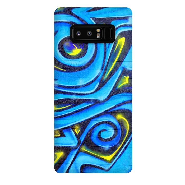 Galaxy Note 8 StrongFit Blue Yellow Graffiti by Andrea Haase