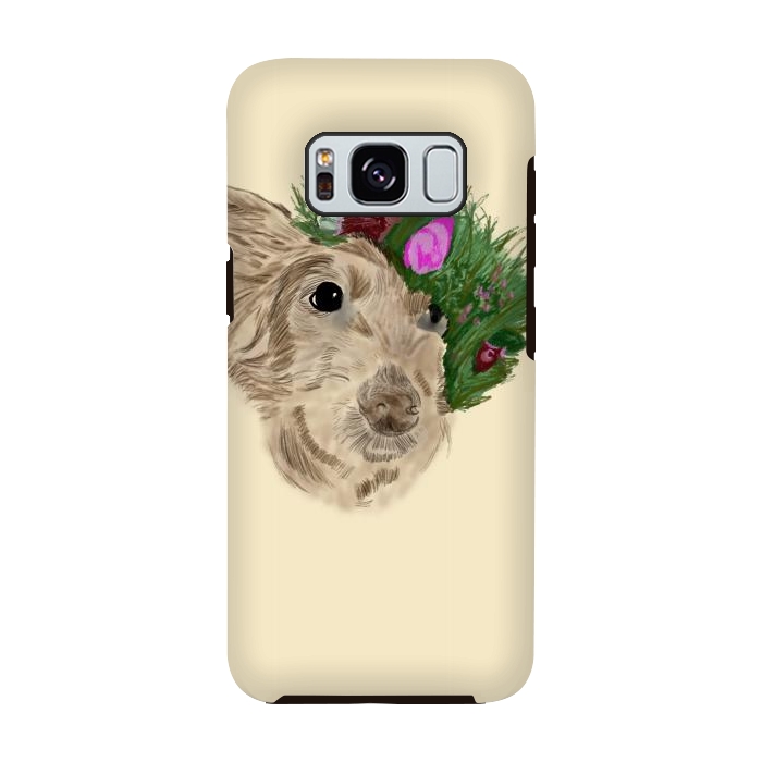 Galaxy S8 StrongFit Flowers with dog by Merveilleux Clement