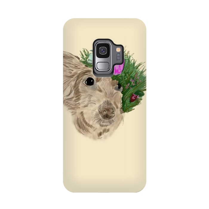 Galaxy S9 StrongFit Flowers with dog by Merveilleux Clement