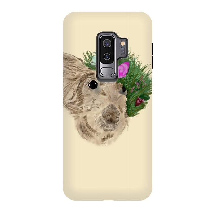 Galaxy S9 plus StrongFit Flowers with dog by Merveilleux Clement