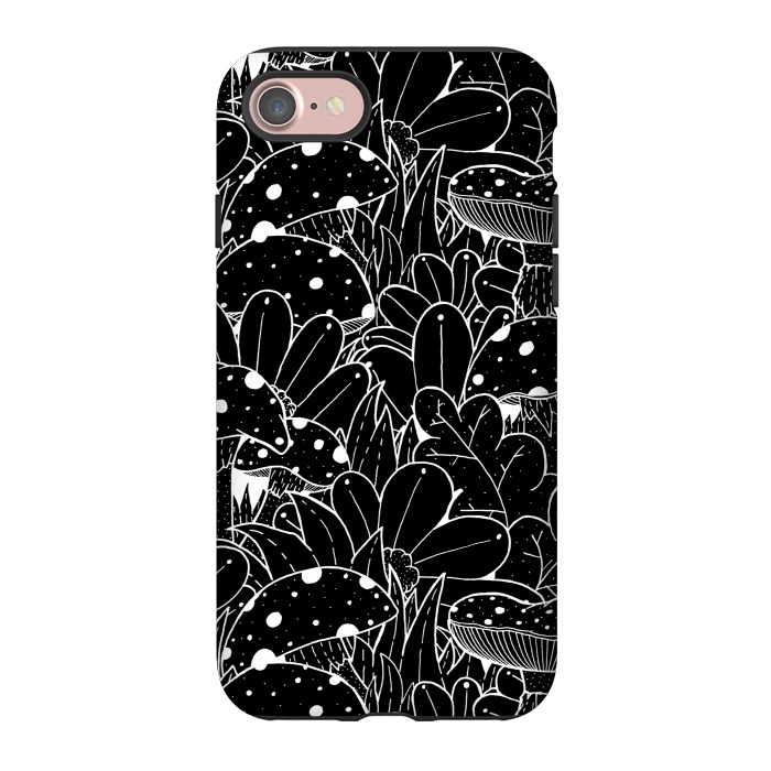 iPhone 7 StrongFit Black and white autumn pattern by Steve Wade (Swade)