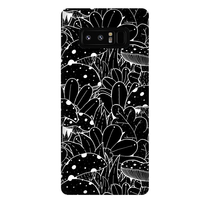 Galaxy Note 8 StrongFit Black and white autumn pattern by Steve Wade (Swade)