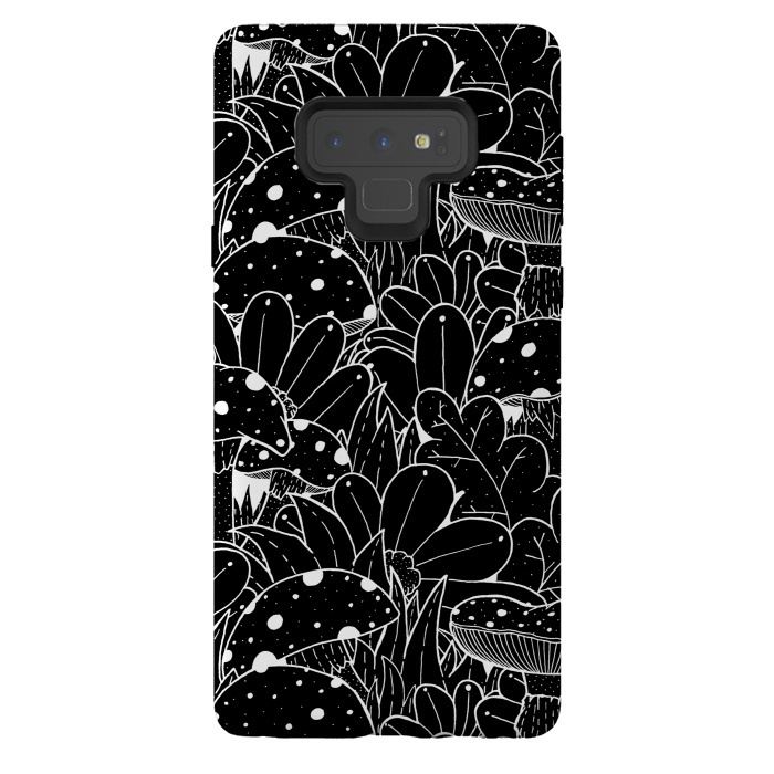 Galaxy Note 9 StrongFit Black and white autumn pattern by Steve Wade (Swade)