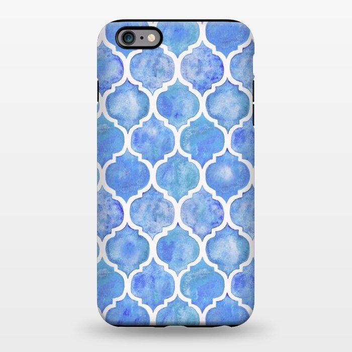 iPhone 6/6s plus StrongFit Cornflower Blue Textured Moroccan Pattern by Micklyn Le Feuvre