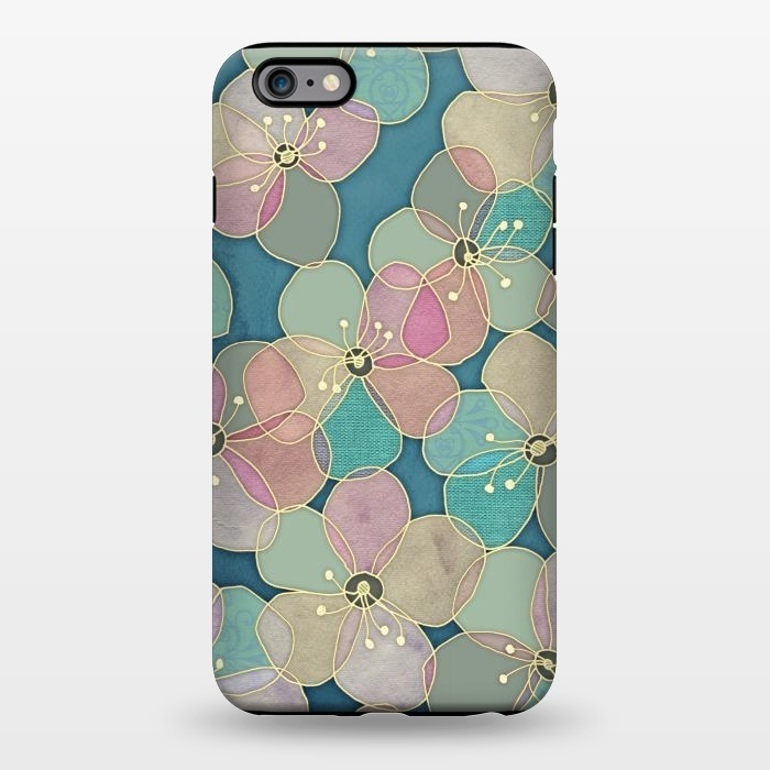 iPhone 6/6s plus StrongFit It's Always Summer Somewhere - floral pattern on teal by Micklyn Le Feuvre