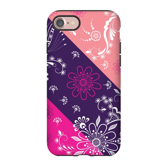 iPhone 7 StrongFit Diagonal Flowers by Rossy Villarreal