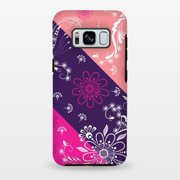 Galaxy S8 plus StrongFit Diagonal Flowers by Rossy Villarreal