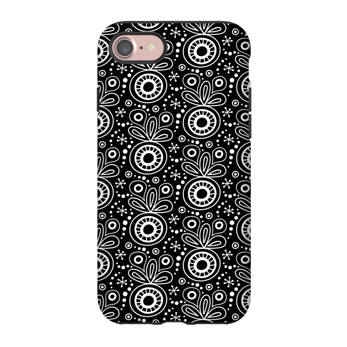 iPhone 7 StrongFit Abstract Doodle Pattern Black by Majoih