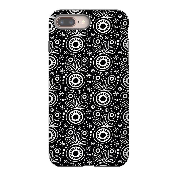 iPhone 7 plus StrongFit Abstract Doodle Pattern Black by Majoih