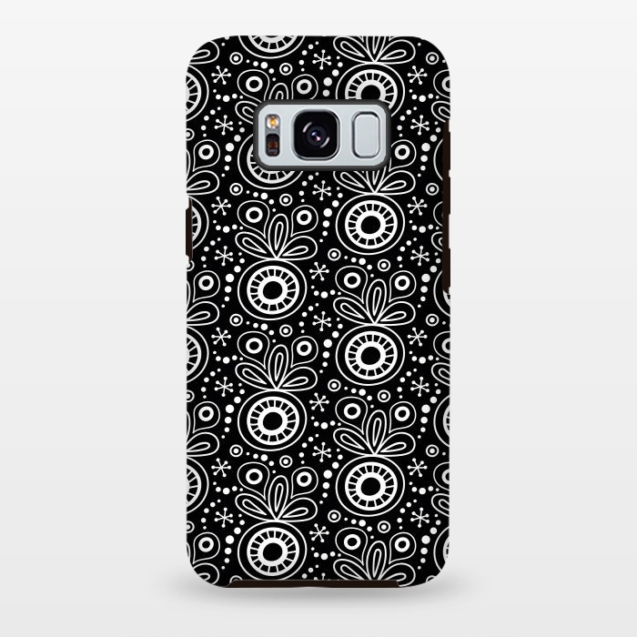 Galaxy S8 plus StrongFit Abstract Doodle Pattern Black by Majoih